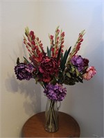Silk Flower Arrangement in Handled Carafe/Vase