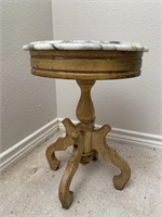 Solid Mahogany Accent Table w Granite Top