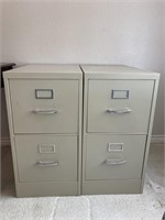 Pair of Vertical Two Drawer Filing Caninets