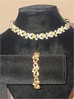 Vintage Trifari Bracelet & Lisner Choker Necklace