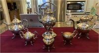 Crown BSC Birmingham Silver on Copper Tea Pot Set