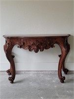 Rococo Carved Mahogany Console Table
