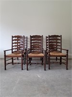 (6) Maitland-Smith Oak Ladderback Dining Chairs