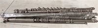 Lot of (8) Curtain Rods with Rings & Wall Mounts