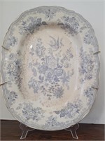 Antique Asiatic Pheasants Blue & White Platter