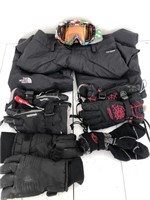 North Face HyVent Ski Pants, 3 Pairs Ski Gloves +