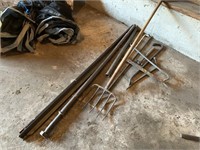 5’ Angle irons, fork, hammer, gooseneck +misc