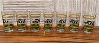 Lot of 7 Utah Jazz Glasses