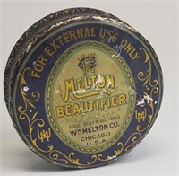 Antique Melton Beautifier Advertising Tin