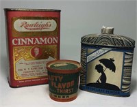 Lot of 3 Vintage Advertising Tins & Containers