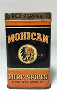 Vintage Mohican Red Pepper Pure Spices Tin