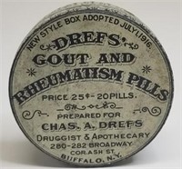 Vintage Drefs Gout Rheumatism Pills Tin