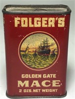 Vintage Folger’s Golden Gate Mace Spice Tin