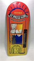 St. Pauli Girl Beer Metal Advertising Thermometer