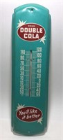 Vintage Double Cola Metal Thermometer