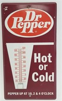 Vintage Dr Pepper Metal Advertising Thermometer