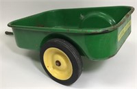 Vintage John Deere Metal Toy Pedal Tractor Wagon