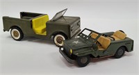 Lot of 2 Army Jeep Toys Structo & Lucky Willy's