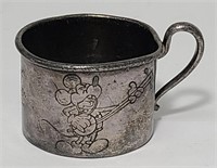 1930's Disney Mickey Mouse Silver Plate Cup