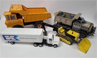 Lot of 4 Metal Toy Trucks & Tractors