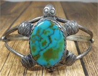 Navajo Feline Naranjo Turquoise Turtle Bracelet