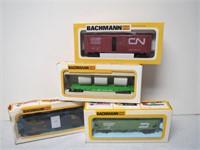 4 Bachmann HO Train Cars Burlington
