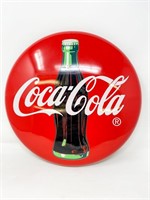 Metal Coca Cola Button sign 12"
