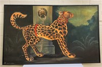 Large signed original Framed painting of a Jaguar