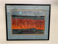 Louis Pohl signed framed numbered art of Crater