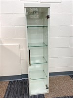 Small white Italy made display cabinet. (contents