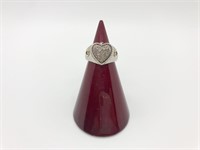 925 and 14k Womens heart ring marked SUN