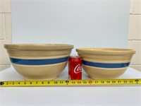 2 Watt Ovenware large striped bowls.