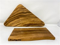 2 Small Monkeypod wood cutting boards/ wood art