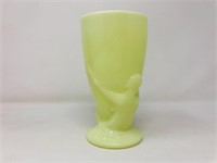 Unusual glass mug with woman handle