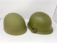 Vintage 2 piece Green Helmet