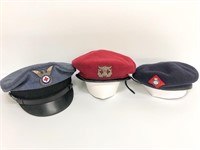 3 Vintage Beret/hats Fiji police, Red Cross,