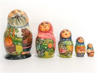 5 pc Matroyshka Russian nesting doll set (Animals