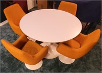 Mid-Century Modern Tulip Table & 4 Club Chairs