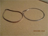 2 Herringbone Style 925 Bracelets-5.8 g