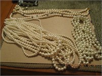 Lot of 4 Pearlish Necklaces-Various Sizes