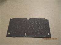 Antique Ford Vin Plate