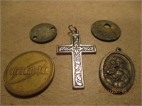 Cross Pendant ,Jesus Pc. Coin Pendant Lot