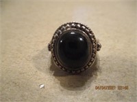 925 Black Onyx Ring-6.4 g