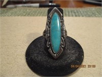 Sterling Turquoise Indian Style Ring-9.4 g