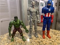 2 12” action figures and one 8” hulk