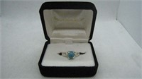 Sterling Silver Ring with Gorgeous Blue Stone