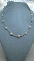 Vintage Silver Colored Pearl Necklace