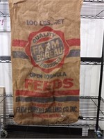 Vintage Burlap Farm Bureau Feed Sack