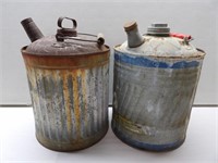 Pair of Old Galvanized Metal Fuel Cans