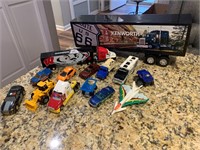 Lot of die cast cars and trucks
